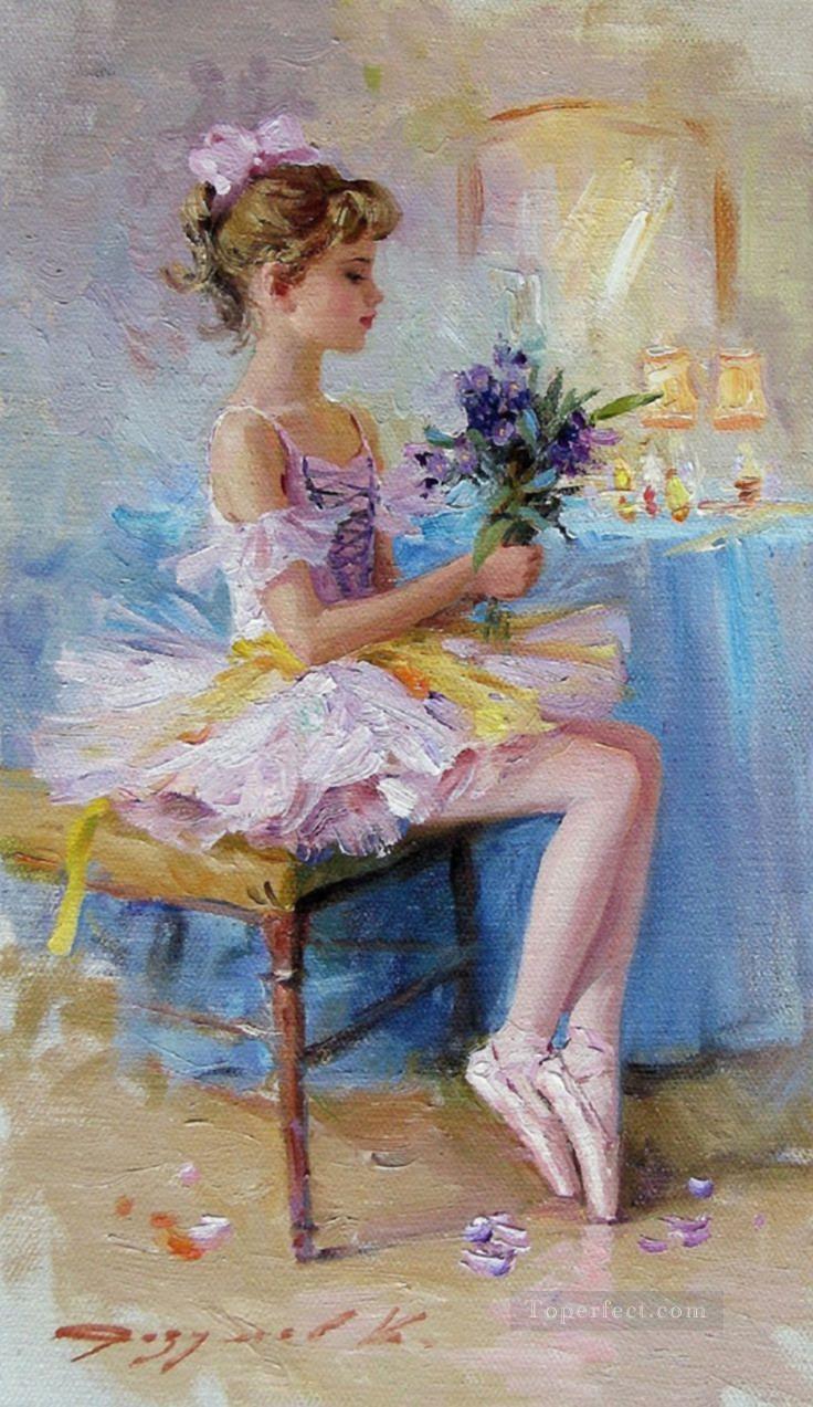 Pretty Woman KR 018 Pequeña Bailarina de Ballet Pintura al óleo